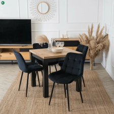  Bővíthető Étkezőasztal Kézműves Tölgy/Fekete Színben. MAX 80-160 cm bútor