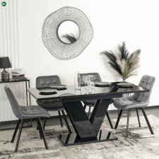  Bővíthető Étkezőasztal Magasfényű Fekete Színben. CLARK 120-160 cm bútor