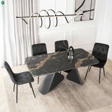  Bővíthető Kerámia Étkezőasztal Fekete Márvány/Fekete Színben. VERONA 160–240 cm bútor