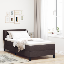  Box Spring Ágy Matraccal - Sötétbarna - 90x200 cm - Szövet ágy és ágykellék
