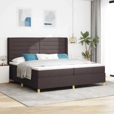  Boxrugós ágy matracmal fejtámlával Barna 140 x 200 cm szövet ágy és ágykellék