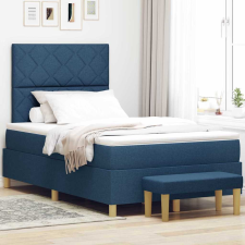  Boxrugós ágy matracmal fejtámlával Kék 120 x 190 cm szövet ágy és ágykellék