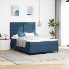  Boxrugós ágy matracmal fejtámlával Kék 140 x 190 cm szövet ágy és ágykellék