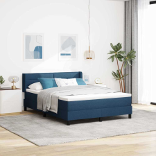  Boxrugós ágy matracmal fejtámlával Kék 190 x 140 cm Poliészter ágy és ágykellék
