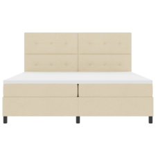  Boxrugós ágy matracmal fejtámlával Krém 200 x 200 cm szövet ágy és ágykellék