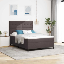  Boxrugós ágy matracmal leddel sötétbarna 140 x 190 cm szövet ágy és ágykellék