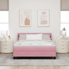  Boxrugós ágy matracmal Rózsaszín 190 x 140 cm Poliészter ágy és ágykellék