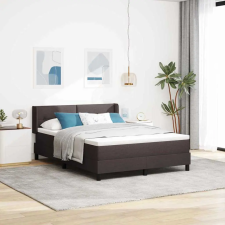 Boxrugós ágy matracmal Sötét Barna 190 x 140 cm Poliészter ágy és ágykellék