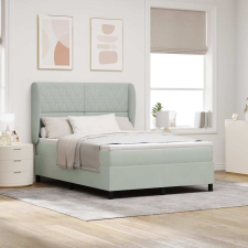  Boxrugós ágy matracmal Világosszürke 160 x 200 cm Bársony ágy és ágykellék