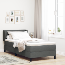  Boxspring Ágy Matrac nélkül Sötétszürke 100x200 cm Szövet ágy és ágykellék