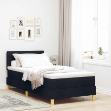  Boxspring ágy matraccal matracmal Fekete 100 x 200 cm szövet ágy és ágykellék