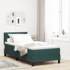  Boxspring Ágy Matraccal Sötét Zöld 90x200 cm Bársony ágy és ágykellék