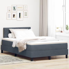 Boxspring Ágy matraccal Sötétszürke 120x200 cm Bársony ágy és ágykellék