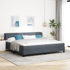  Boxspring Ágy Matraccal Sötétszürke 200x200 cm Velvet ágy és ágykellék