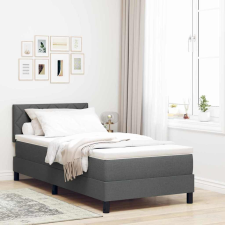  Boxspring ágy matraccal Sötétszürke 90 x 190 cm szövet ágy és ágykellék