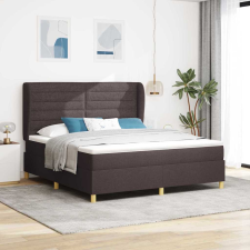  Boxspring ágy matraccal Sötétszürke 90x190 cm Szövet sötétbarna ágy és ágykellék