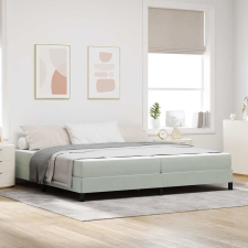  Boxspring ágy matraccal Világosszürke 200 x 200 cm Bársony ágy és ágykellék