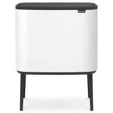 Brabantia Bo Touch Bin acél nyomófedeles szelektív szemetes lábakkal - fehér 3x11L szemetes