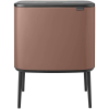  Brabantia Bo Touch Bin nyomófedeles szelektív hulladékgyűjtő, magasított, lábakon álló, műanyag tartály, 11+23L - X+J méret, acél, szaténrózsaszín taupe - 234064