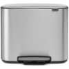 Brabantia Brabantia Bo Pedal Bin pedálos szelektív hulladékgyűjtő szagmentesen záródó Soft-Close fedél, műanyag tartály, 11+23L - X+J méret, r.m. acél, selyem ujjlenyomatmentes - 121241