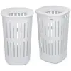 Brabantia Collect-It Laundry Basket Set of 2, magasított szennyestartó kosár szett levehető Quick-Drop fedővel, 2db-os, 55L, szellőző test, újrahasznosított műanyag, fehér - 247880