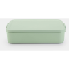 Brabantia Make & Take Lunch Box Bento nagy méretű ételhordozó doboz, 2000 ml, kivehető belső elválasztó rekeszek, szivárgás-/légmentes záródás, bepattintós (clip-on) záródás, BPA mentes műanyag, jáde zöld - 203527 (203527)