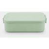 Brabantia Make & Take Lunch Box közepes méretű ételhordozó doboz, 1100 ml, szivárgás- és légmentes záródás, bepattintós (clip-on) zárómechanizmus, BPA mentes műanyag, jáde zöld - 202605 (202605)