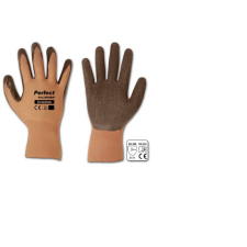 Bradas Perfect Grip Brown latex kesztyű 9 - L méret (RWPGBR9) védőkesztyű