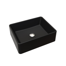 Brado KLARA pultra építhető gránit mosdókagyló fekete színben, beépíthető szaniter