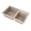 Brado Modern 8020 kétmedencés gránit mosogató, manuális szifonnal, bézs, beépíthető