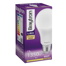 Braytron Led lámpa körte E-27 13W A65 meleg fehér 1350lm Braytron izzó