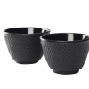 Bredemeijer Jang Teáscsészék öntöttvas 100 ml, 2 darabos készlet, Magasság: 90 mm, Hossz: 220 mm, fekete