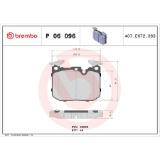 BREMBO fékbetétkészlet, tárcsafék BREMBO P 06 096X autóalkatrész