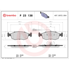 BREMBO fékbetétkészlet, tárcsafék BREMBO P 23 138 autóalkatrész