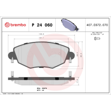 BREMBO fékbetétkészlet, tárcsafék BREMBO P 24 060 autóalkatrész