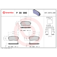 BREMBO fékbetétkészlet, tárcsafék BREMBO P 30 080 autóalkatrész