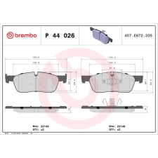 BREMBO fékbetétkészlet, tárcsafék BREMBO P 44 026 autóalkatrész