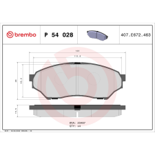 BREMBO fékbetétkészlet, tárcsafék BREMBO P 54 028 autóalkatrész