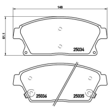BREMBO fékbetétkészlet, tárcsafék BREMBO P 59 077 autóalkatrész