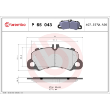 BREMBO fékbetétkészlet, tárcsafék BREMBO P 65 043 autóalkatrész