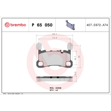 BREMBO fékbetétkészlet, tárcsafék BREMBO P 65 050 autóalkatrész