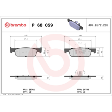 BREMBO fékbetétkészlet, tárcsafék BREMBO P 68 059 autóalkatrész