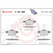 BREMBO fékbetétkészlet, tárcsafék BREMBO P 85 085X autóalkatrész