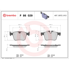 BREMBO fékbetétkészlet, tárcsafék BREMBO P 86 029 autóalkatrész