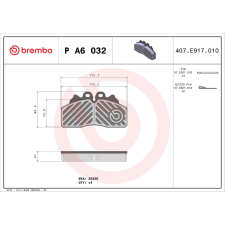 BREMBO fékbetétkészlet, tárcsafék BREMBO P A6 032 autóalkatrész
