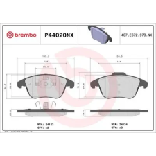 BREMBO fékbetétkészlet, tárcsafék P44020NX autóalkatrész