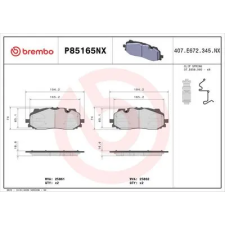 BREMBO fékbetétkészlet, tárcsafék P85165NX autóalkatrész