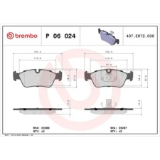 BREMBO fékbetétkészlet, tárcsafék P 06 024 autóalkatrész