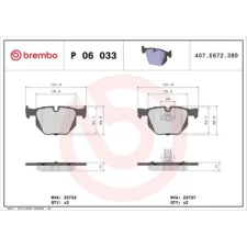 BREMBO fékbetétkészlet, tárcsafék P 06 033 autóalkatrész