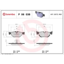 BREMBO fékbetétkészlet, tárcsafék P 06 038 autóalkatrész